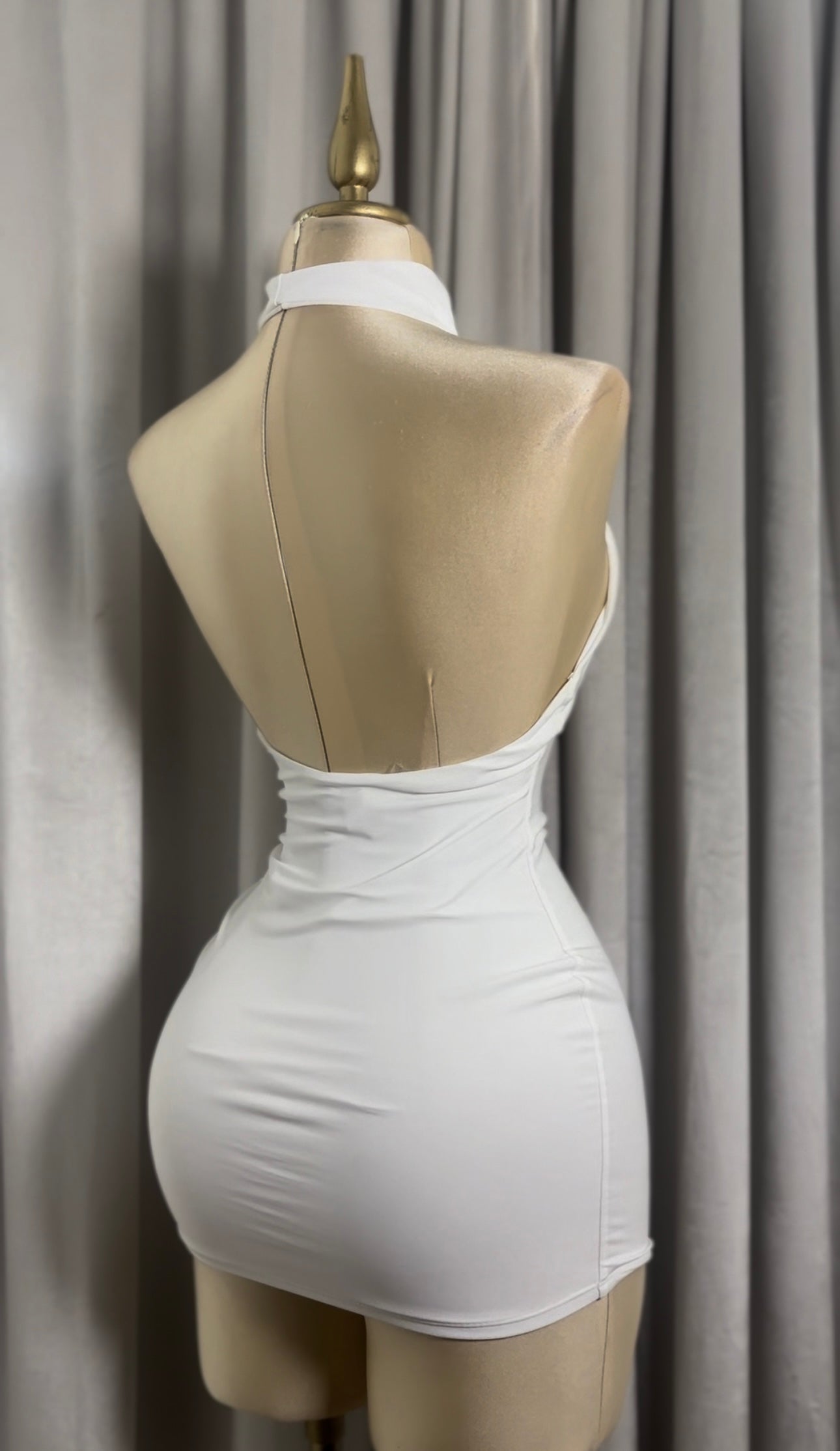 White Aura Halter Dress