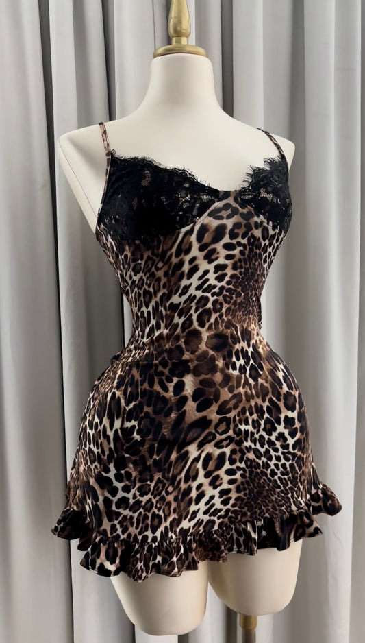 Laced in Leopard Dress
