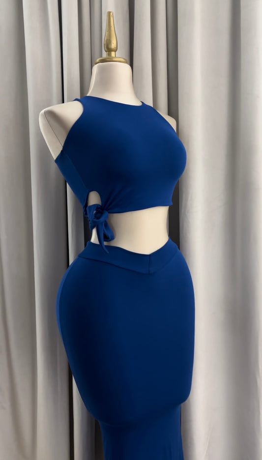 Sleek Knot Maxi Skirt Set