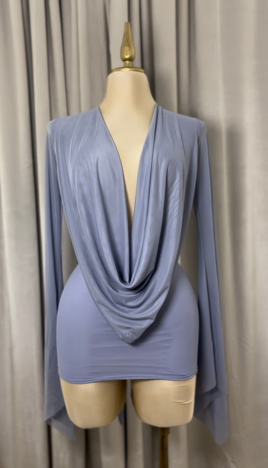 Lavender Luxe Drape Mini Dress