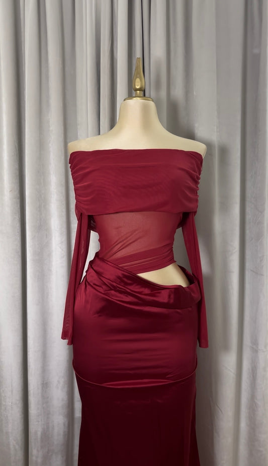 The Satin Rouge Cutout Gown
