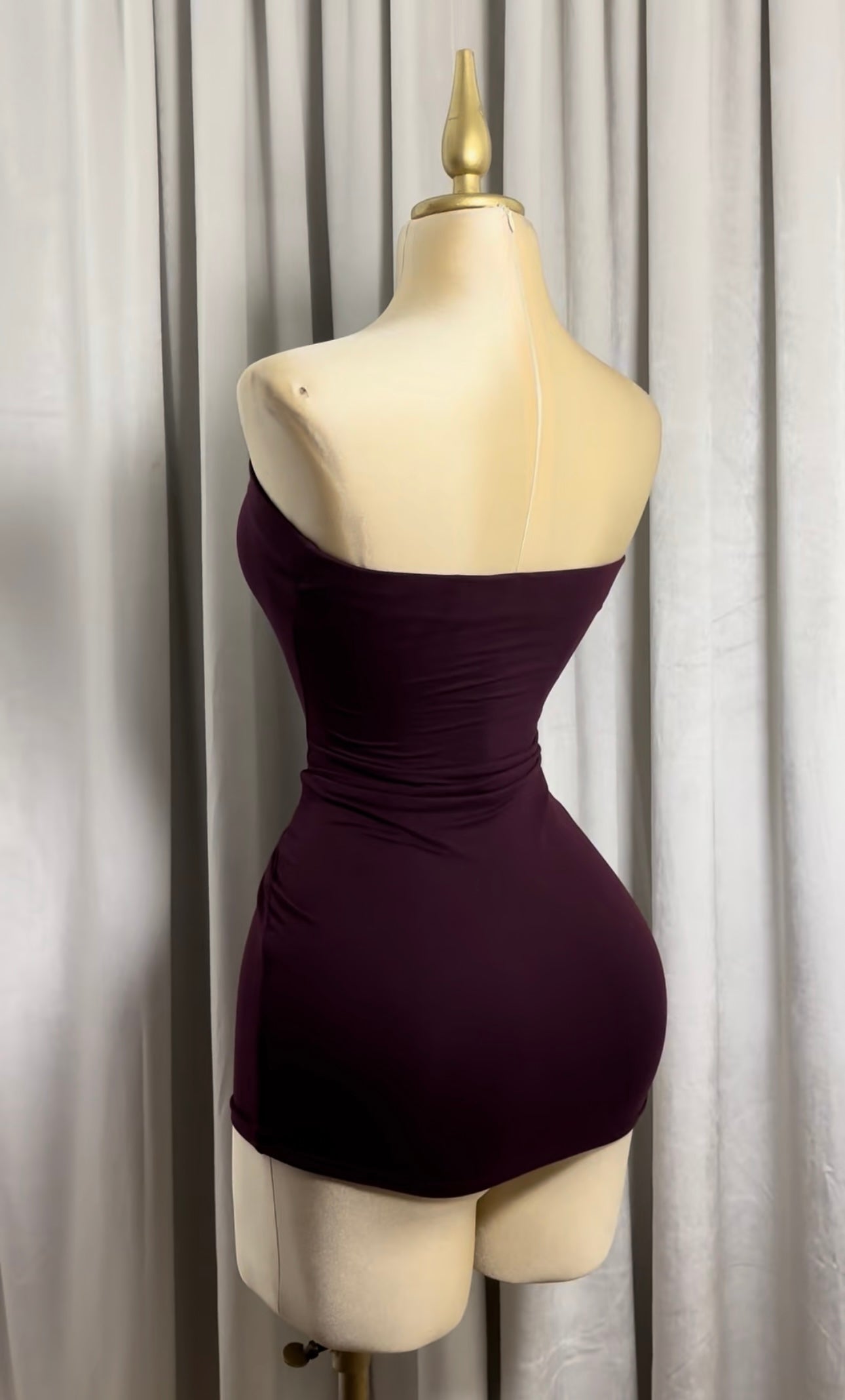 Plum Strapless Mini Dress