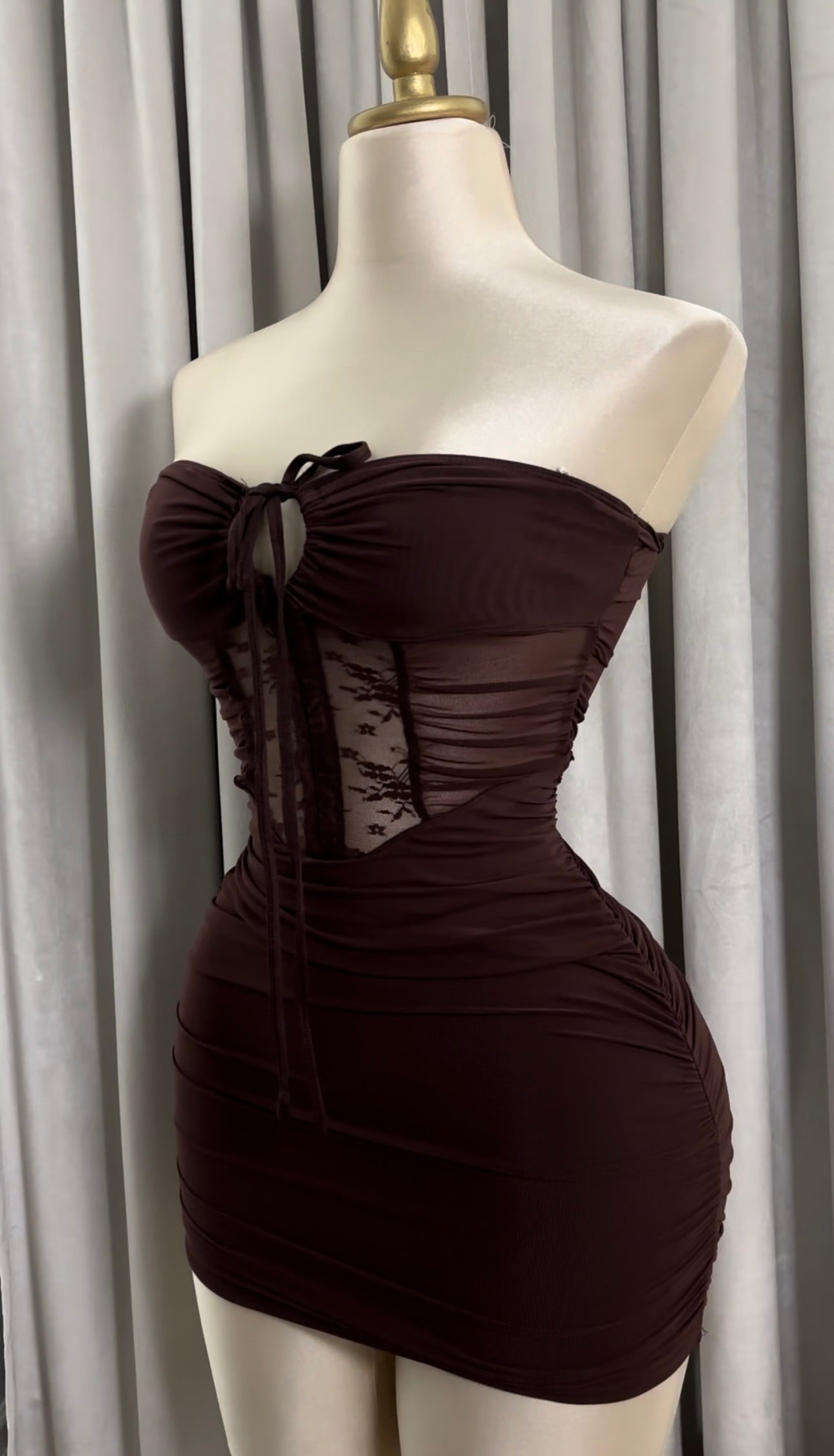 Midnight Mocha Lace Dress