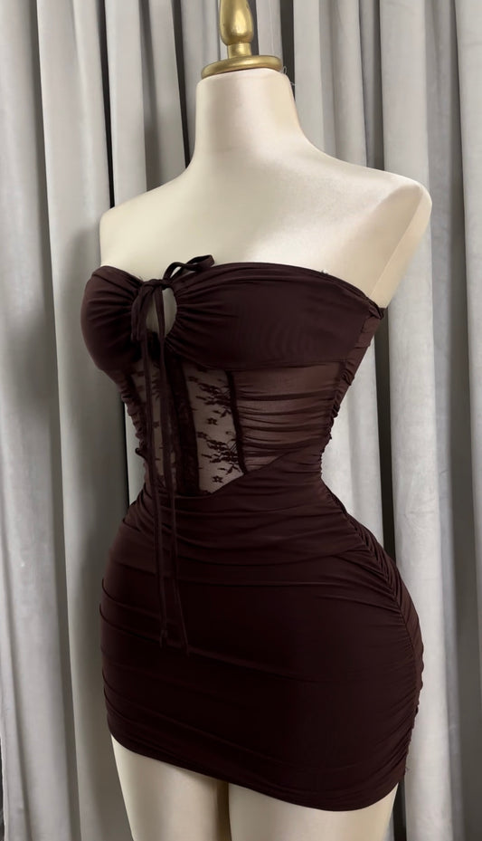 Midnight Mocha Lace Dress