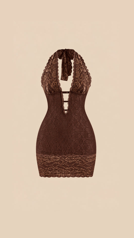 Mocha Muse Lace Dress
