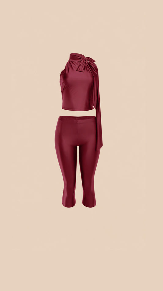 Crimson Muse Capri Set