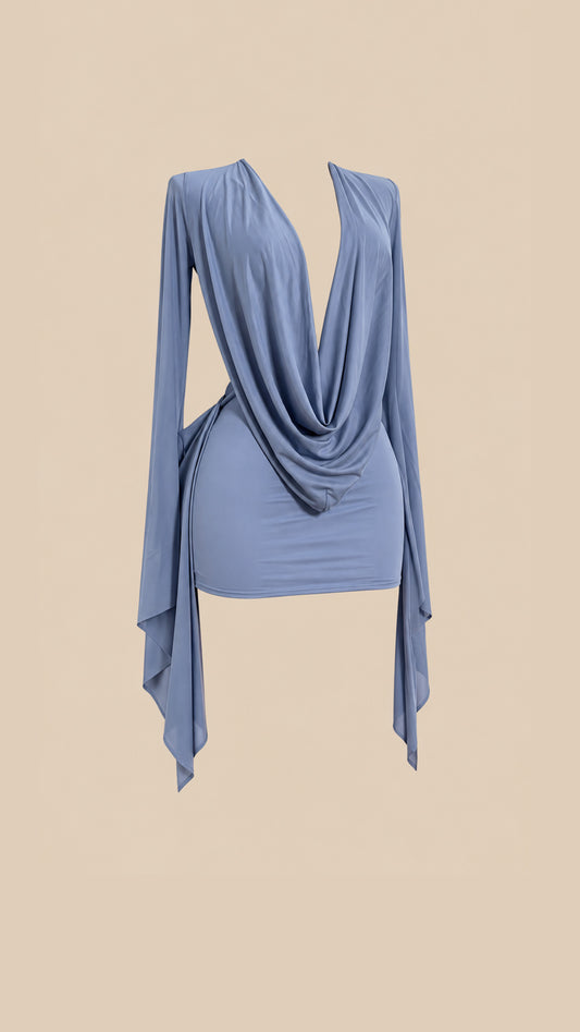 Lavender Luxe Drape Mini Dress